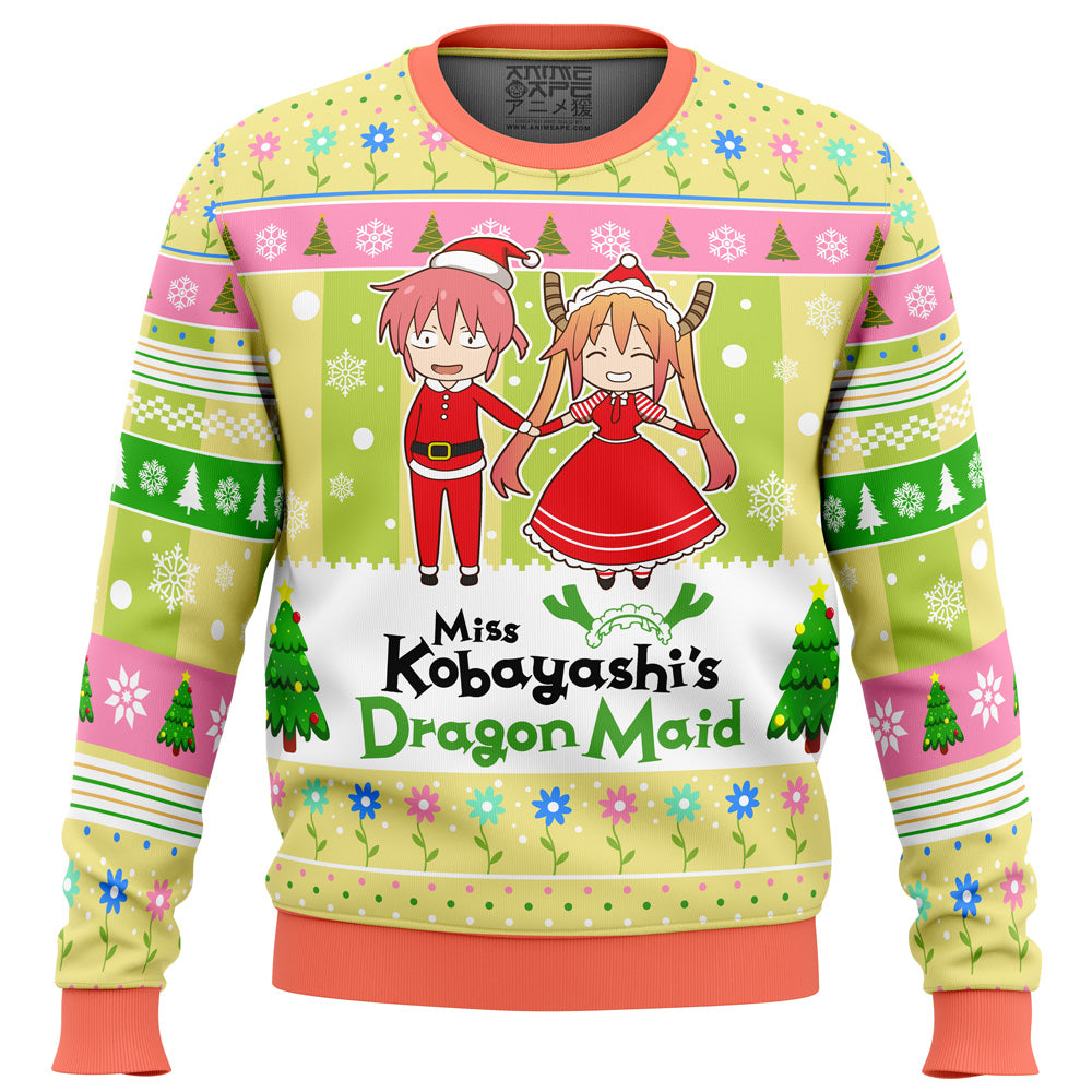 Kobayashi And Tooru Miss Kobayashi's Dragon Maid Ugly Christmas Sweater