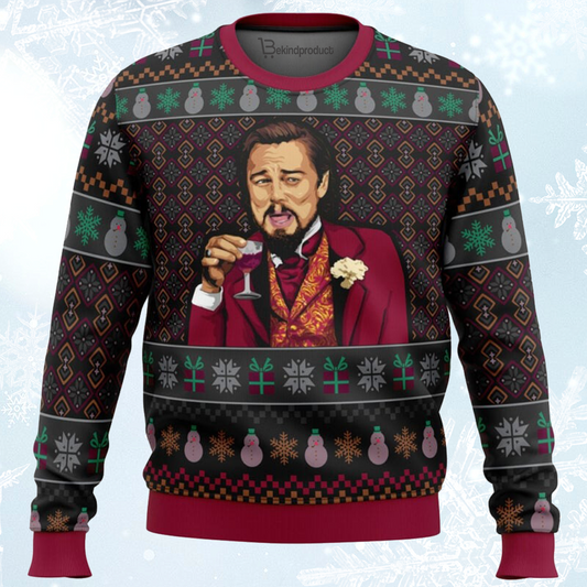 Laughing Leo DiCaprio Meme Ugly Christmas Sweater
