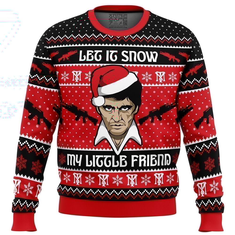 Let It Snow Scarface Ugly Christmas Sweater