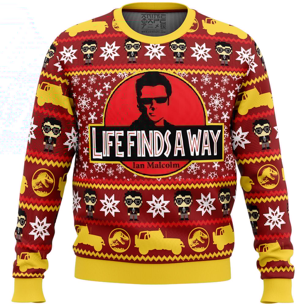 Life Finds A Way Jurassic Park Ugly Christmas Sweater