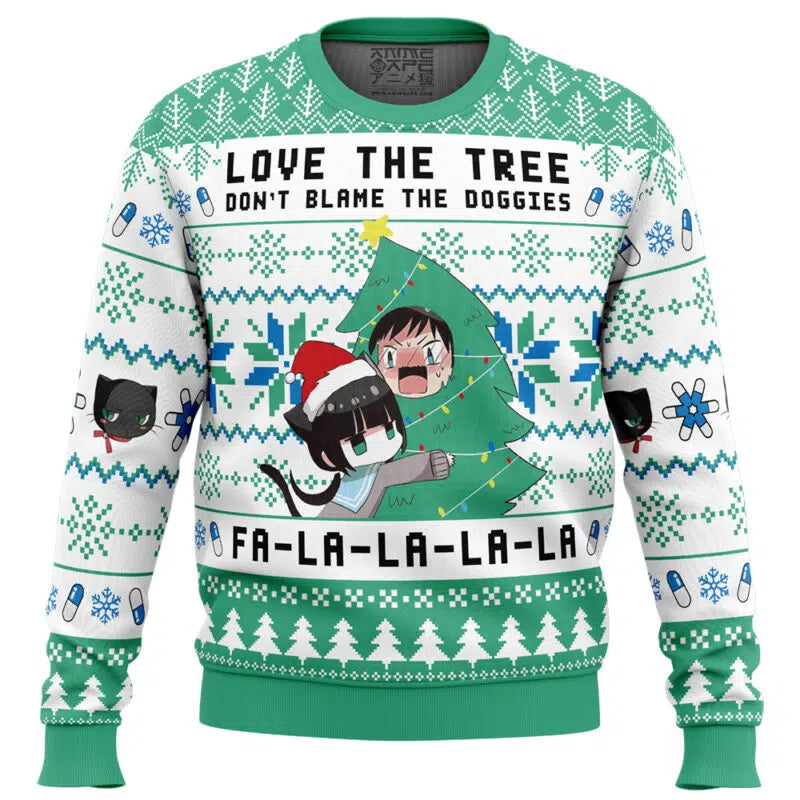 Love The Tree Don't Blame The Doggies Fa-La-La-La-La ReLIFE Ugly Christmas Sweater