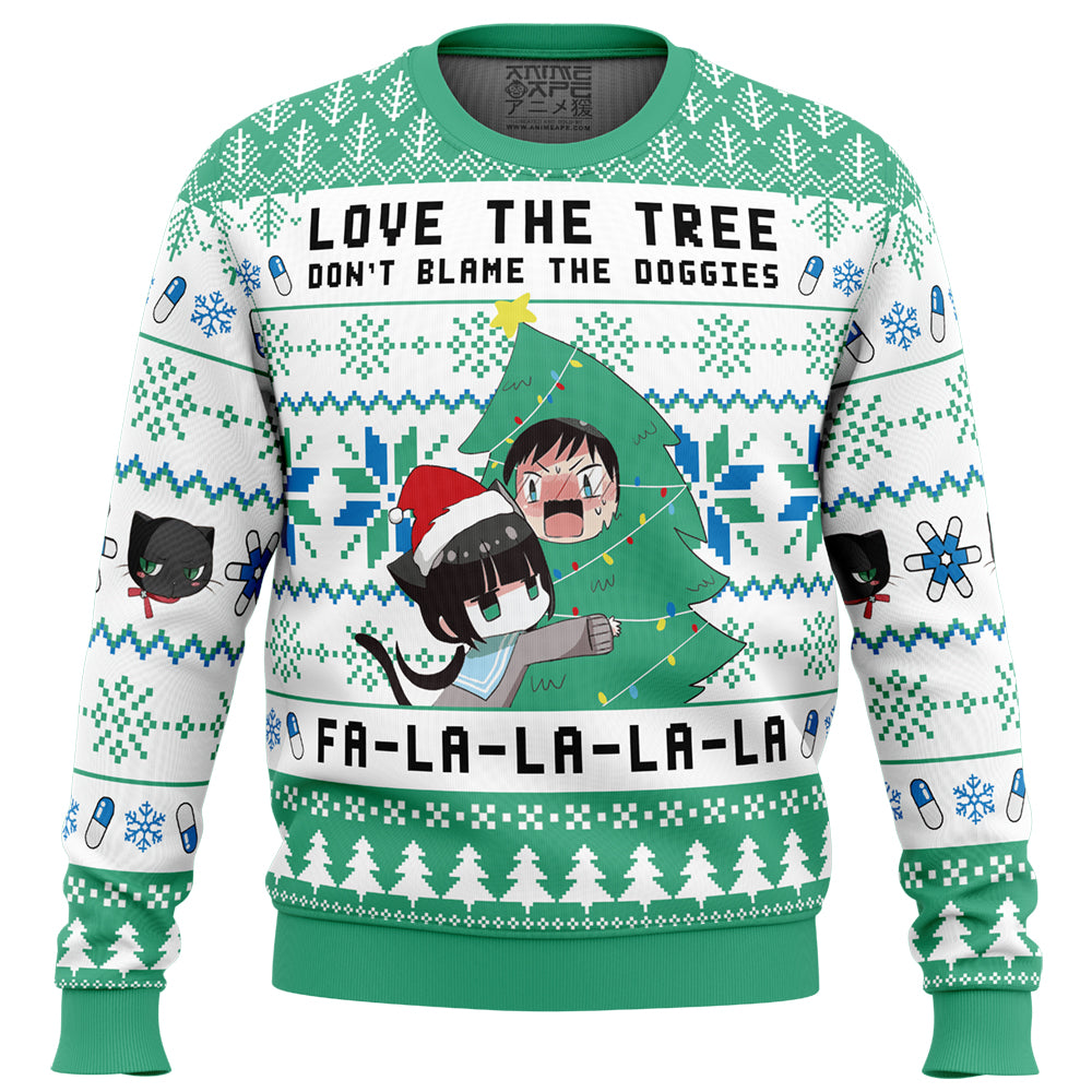 Love The Tree Don't Blame The Doggies Fa-La-La-La-La ReLIFE Ugly Christmas Sweater