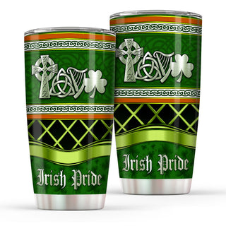 Love Irish Pride Metal Normal Tumbler - 20oz Stainless Steel Tumbler Cup - Irish Gift