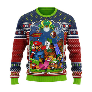 Super Mario Unisex Ugly Christmas Sweater For Men & Women Christmas Gift Sweater US3964