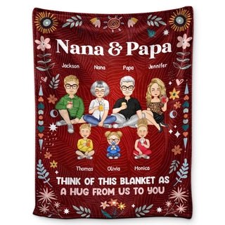 A Hug From Me - Gift For Family - Personalized Fleece Blanket