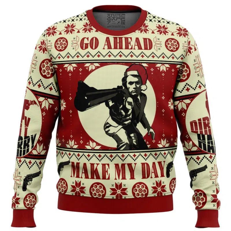 Make my Day Dirty Harry Ugly Christmas Sweater