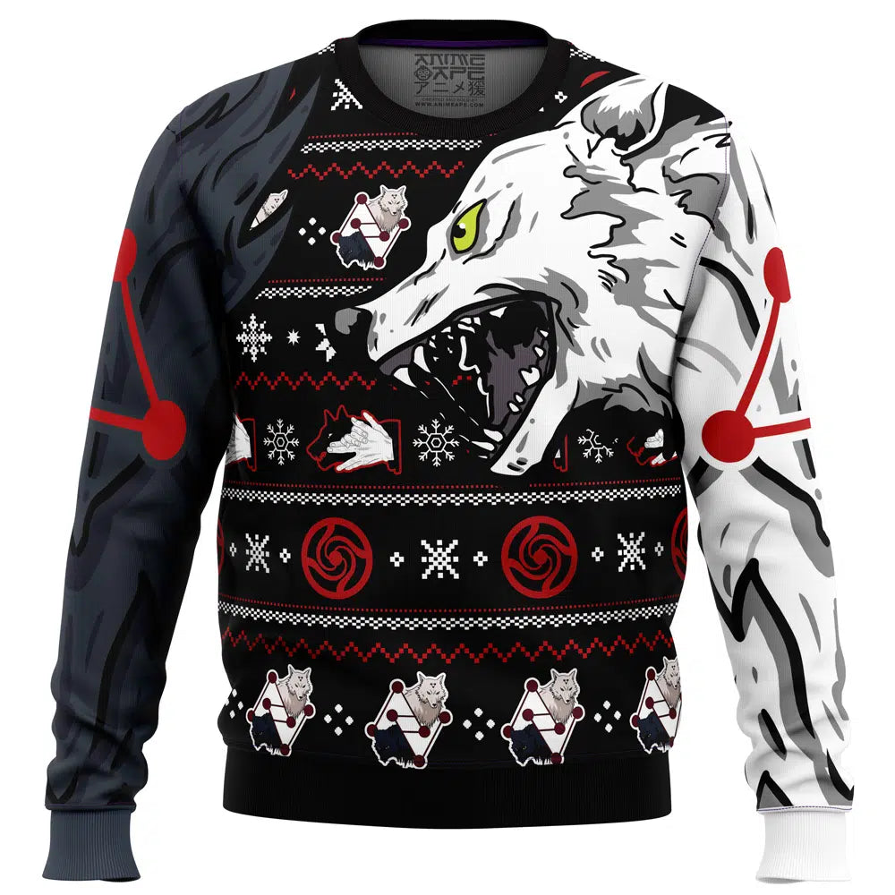 Megumi Divine Dogs Jujutsu Kaisen Ugly Christmas Sweater