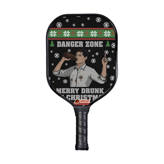 Custom Merry Drunk I’m Christmas Sterling Archer Black Pickleball Paddle