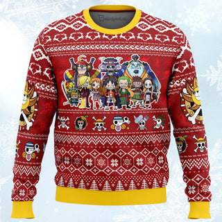 Merry Mugiwara Pirates  Ugly Christmas Sweater For Men & Women Christmas Gift Sweater PT725