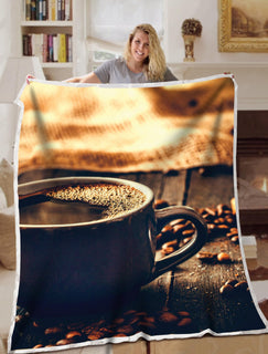 Mug coffee Blanket Sofa Bed Throws Cozy Lightweight Bed Blanket Soft Suitable For All Season