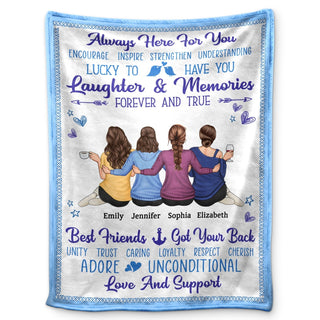 Always Here For You - Gift For Besties, Sisters - Personalized Fleece Blanket