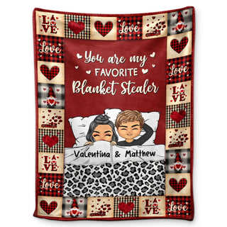 You Are My Favorite Blanket Stealer - Gift For Couples - Personalized Fleece Blanket