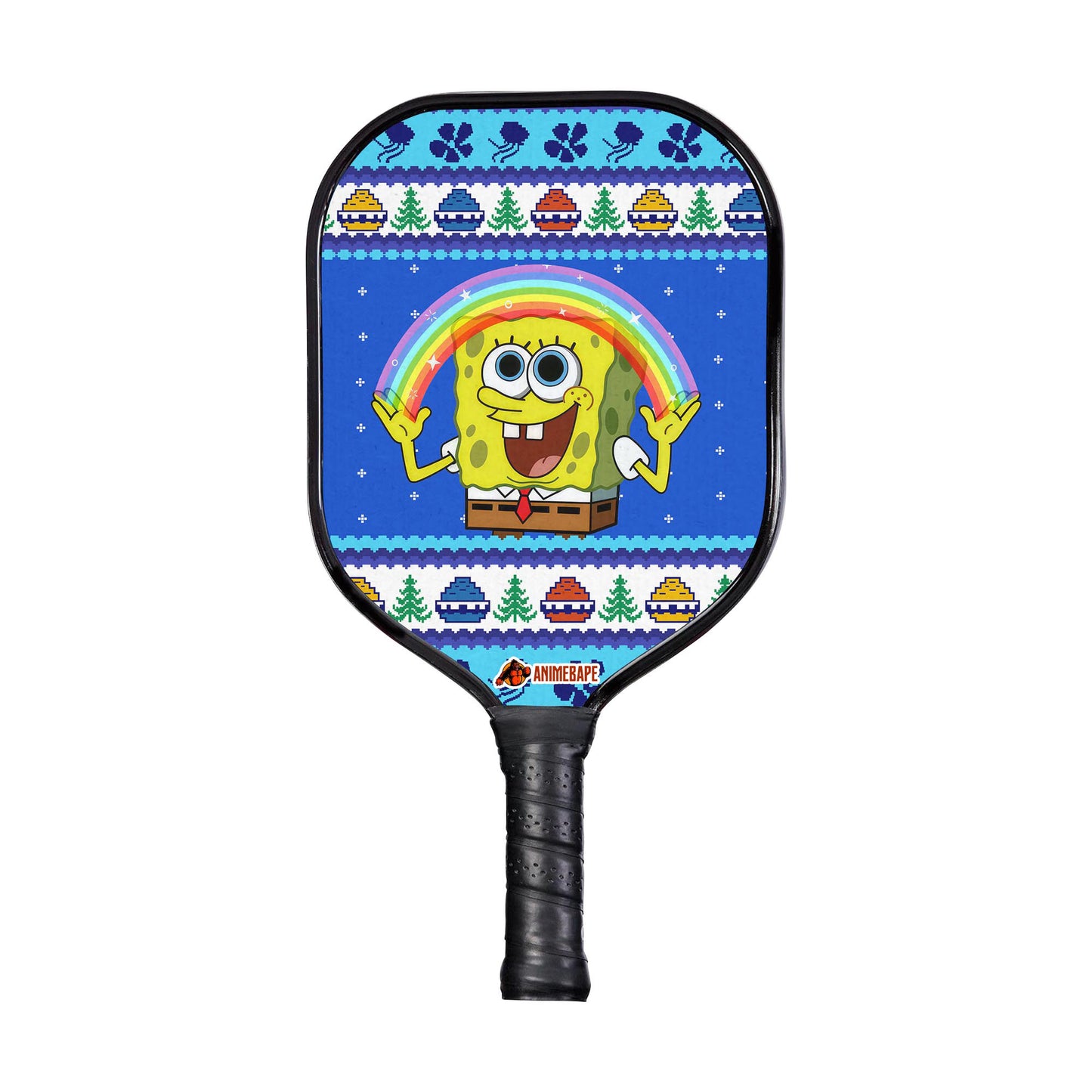 Custom Nickelodeon Cartoons Rainbow SpongeBob Pickleball Paddle