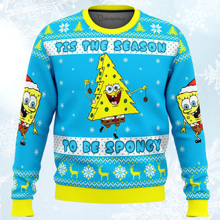 Tis The Season To be Spongy Ugly Christmas Sweater For Men & Women Christmas Gift Sweater PT022