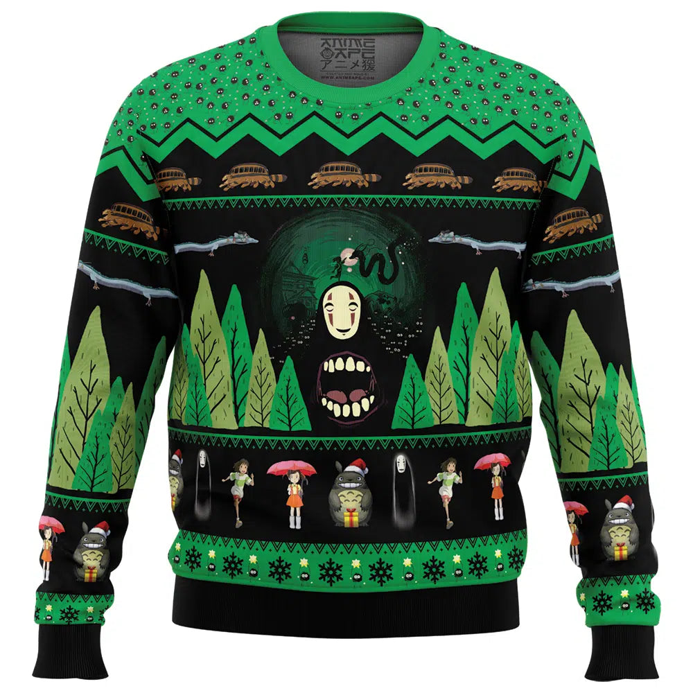 No Face Spirited Away Ugly Christmas Sweater