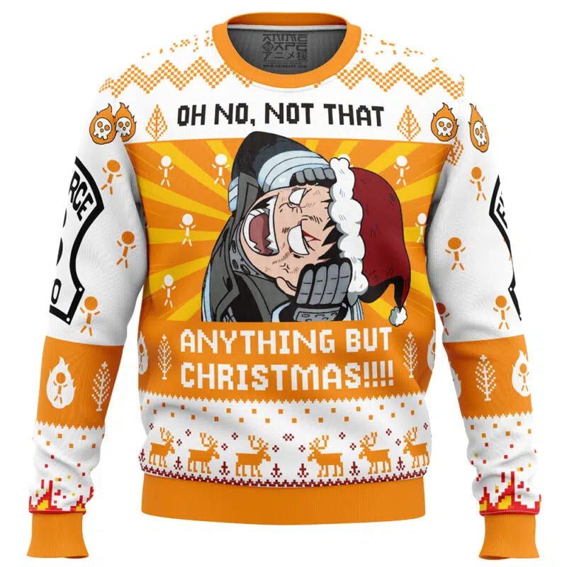 Oh No, Not That Anything But Christmas Fire Force Ugly Christmas Sweater
