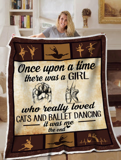 Cat Blanket Once Upon A Time Cats And Ballet Dancing Blanket Throws - Soft Lightweight Blanket Suitable For All Season