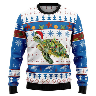 Turtle Xmas Ugly Christmas Sweater For Men & Women Christmas Gift Sweater US3018