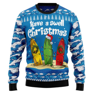 Surfer Swell Christmas Ugly Christmas Sweater For Men & Women Christmas Gift Sweater US3301