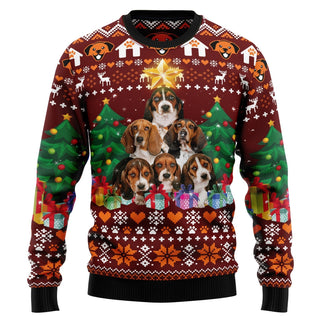 Basset Hound Pine Tree Ugly Christmas Sweater For Men & Women Christmas Gift Sweater US3575