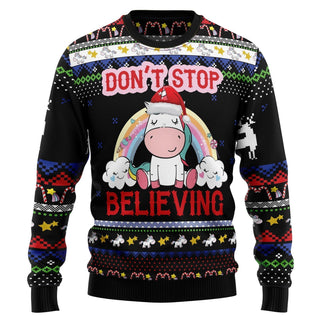 Unicorn Believing Christmas Ugly Christmas Sweater For Men & Women Christmas Gift Sweater US3327