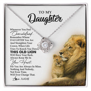 Personalized To My Daughter Necklace from Dad Father Whenever You Fell Overwhelmed Lion Daughter Birthday Graduation Christmas Customized Gift Box Message Card