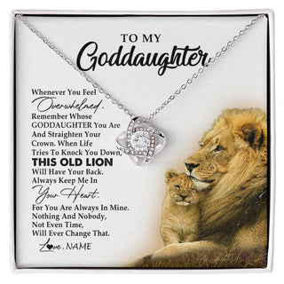 Personalized To My Goddaughter Necklace From Godfather Whenever You Fell Overwhelmed Lion Goddaughter Birthday Christmas Customized Gift Box Message Card