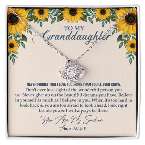 Personalized To My Granddaughter Necklace From Grandma Sunflower You Are My Sunshine Granddaughter Jewelry Graduation Birthday Customized Gift Box Message Card