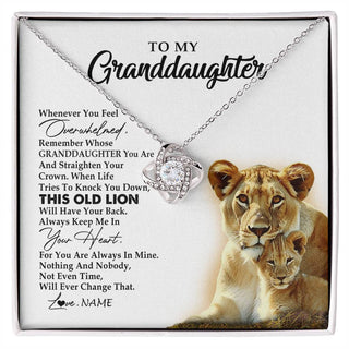 Personalized To My Granddaughter Necklace From Grandma Whenever You Fell Overwhelmed Lion Granddaughter Birthday Christmas Customized Gift Box Message Card