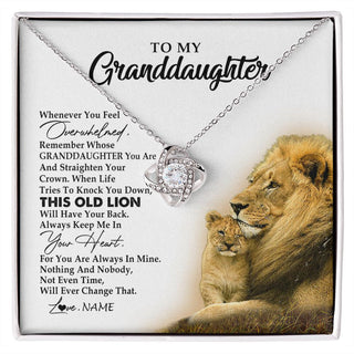 Personalized To My Granddaughter Necklace From Grandpa Whenever You Fell Overwhelmed Lion Granddaughter Birthday Christmas Customized Gift Box Message Card