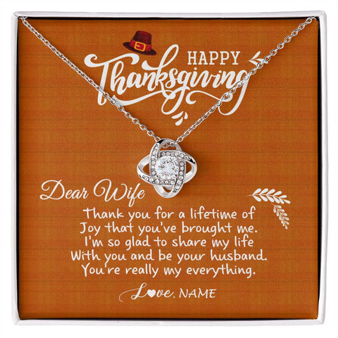 Personalized To My Wife Necklace From Husband Thank You Fo A Lifetime Thanksgiving Day For Herr Pendant Jewelry Customized Gift Box Message Card