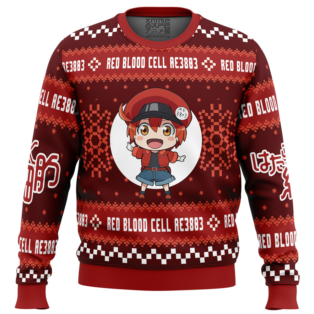 Red Blood Cell Cells at Work Ugly Christmas Sweater
