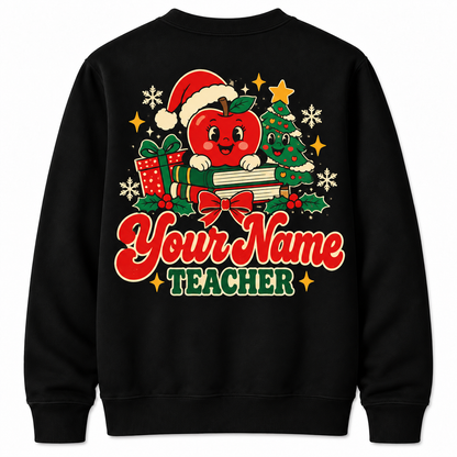 Personalized Custom Teachers Always Make The Nice List Retro Christmas Sweatshirt