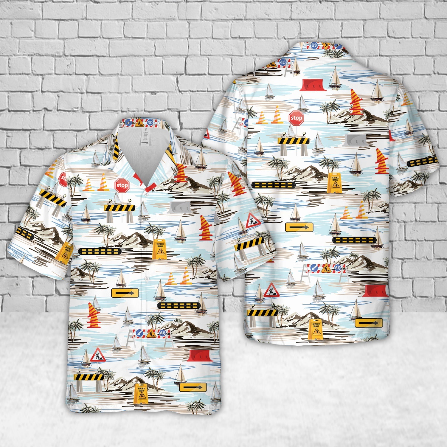 Road Construction Signs Hawaiian Shirt