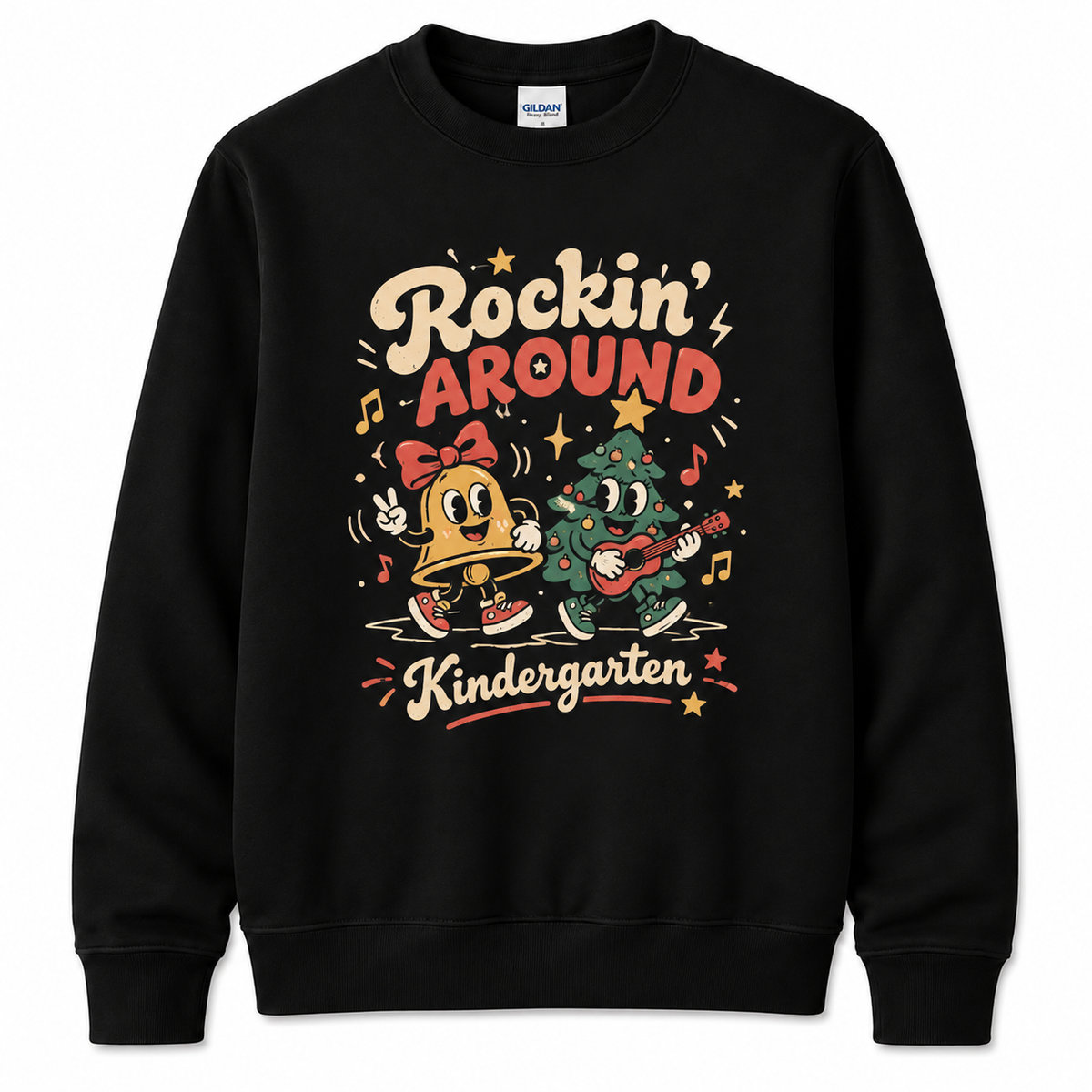 Personalized Custom Rockin Around Kindergarten Cute Christmas Teacher Sweatshirt