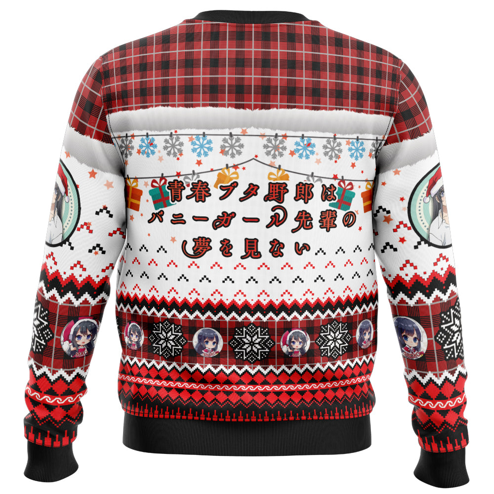 Sad Snowman Rascal Does Not Dream of Bunny Girl Senpai Ugly Christmas Sweater