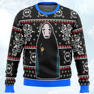 SPIRITED AWAY No Face Ugly Christmas Sweater For Men & Women Christmas Gift Sweater PT112