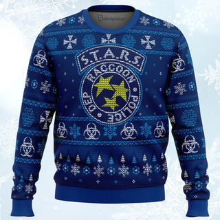 STARS Racoon City Police Resident Evil Ugly Christmas Sweater For Men & Women Christmas Gift Sweater BH048