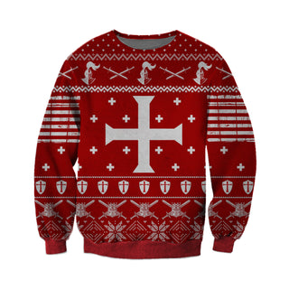 The Knights Templar Ugly Christmas Sweater For Men & Women Christmas Gift Sweater CEE023