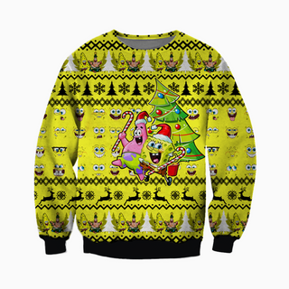 SpongeBob Christmas Ugly Christmas Sweater For Men & Women Christmas Gift Sweater CEE090