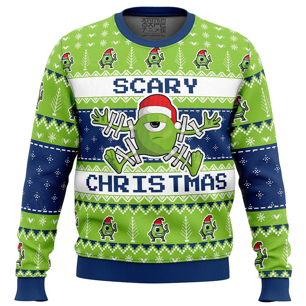 Scary Christmas Mike Wazowski Monster Inc Ugly Christmas Sweater