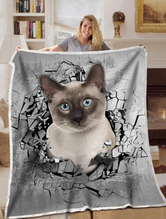 Siamese Cat Blanket Break The Wall Blanket Throws - Soft Lightweight Blanket Suitable For All Season