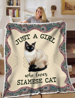 Siamese Cat Blanket Just A Girl Mandala Blanket Throws - Soft Lightweight Blanket Suitable For All Season