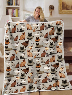 Siamese Cat Blanket Pattern SK Blanket Throws - Soft Lightweight Blanket Suitable For All Season