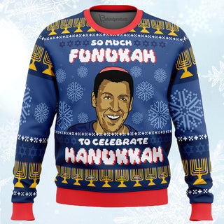 So Much Funukah Adam Sandler Ugly Christmas Sweater For Men & Women Christmas Gift Sweater BH492