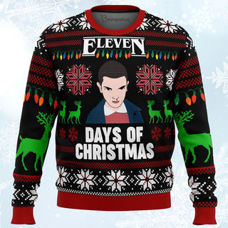 Stranger Things Eleven Days of Xmas Ugly Christmas Sweater For Men & Women Christmas Gift Sweater PT047