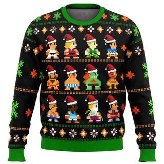 Street Fighter Characters 8 Bit Ugly Christmas Sweater For Men & Women Christmas Gift Sweater US4366