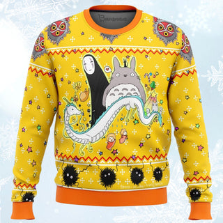 Studio Ghibli Yellow Ugly Christmas Sweater For Men & Women Christmas Gift Sweater BH407