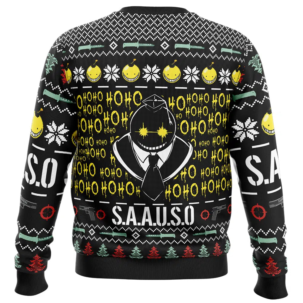 Study Hard Shoot Well Assassination Classroom Ugly Christmas Sweater
