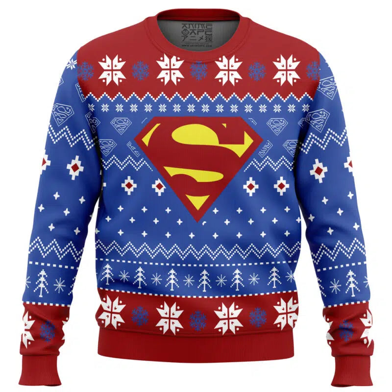 Super Heroes Superman Christmas Ugly Christmas Sweater